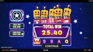 Tampilan visual slot Firework Fusion dengan tema kembang api dan karnaval pantai.