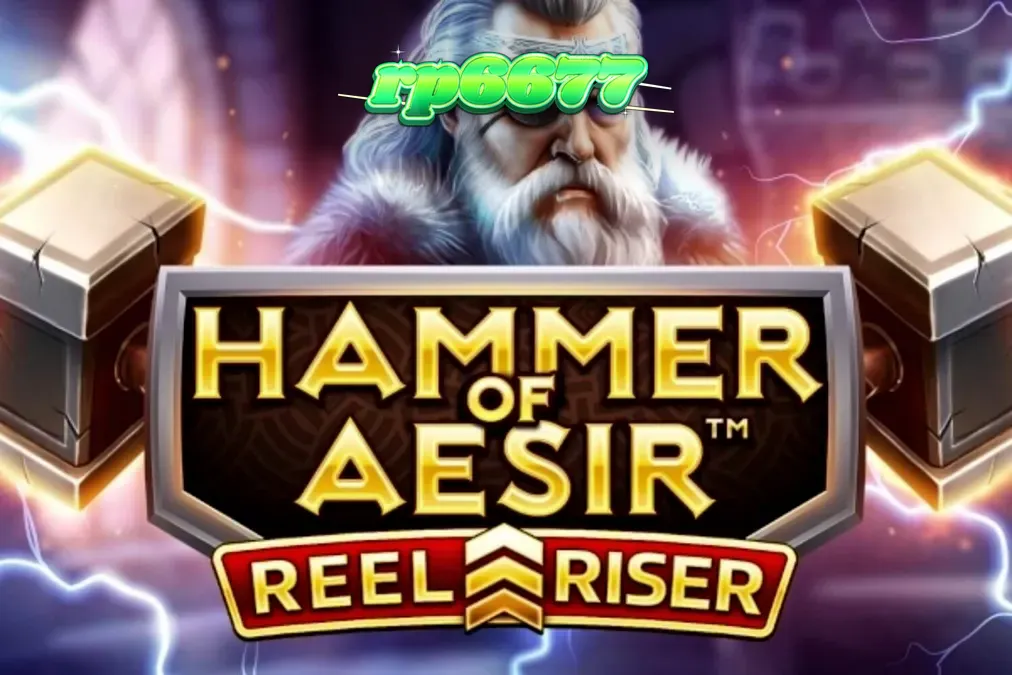 Tampilan visual slot Hammer of Aesir dengan tema mitologi Nordik yang epik